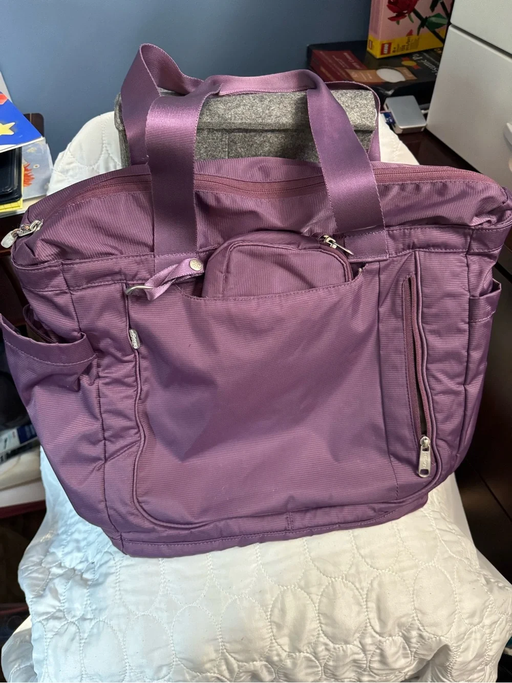 eBags Purple Organizer Tote Bag Fits 14
